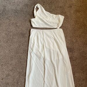 White Dress with Cut Out